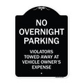 Signmission Designer Series-No Overnight Parking, Black & White Heavy-Gauge Aluminum, 24" x 18", BW-1824-9967 A-DES-BW-1824-9967